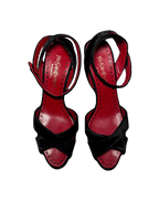 Yves Saint Laurent Velvet Red Lacquered Heels (37)