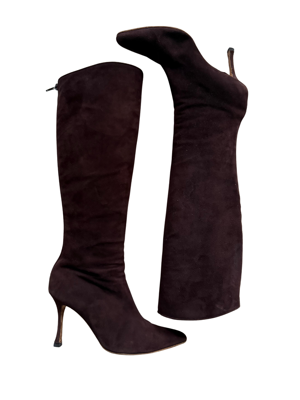 Manolo Blahnik Brown Suede Boots 38
