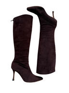 Manolo Blahnik Brown Suede Boots 38