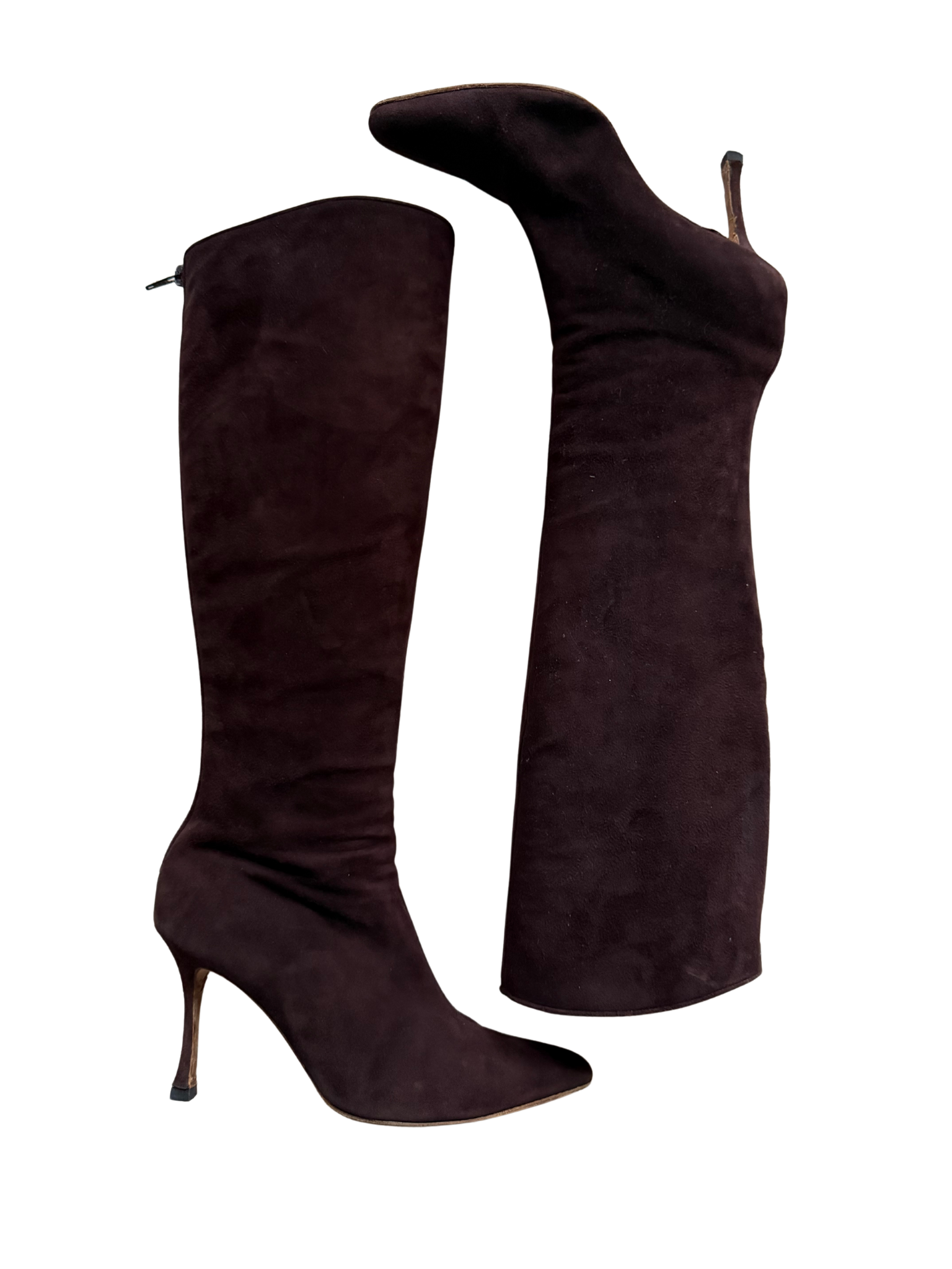 Manolo Blahnik Brown Suede Boots 38