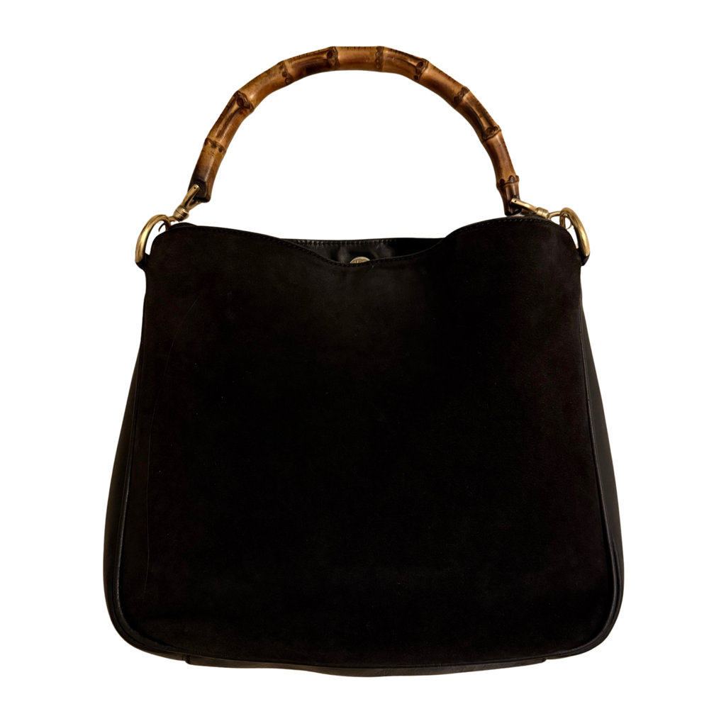 Gucci Bamboo Suede Shoulder Bag