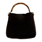 Gucci Bamboo Suede Shoulder Bag