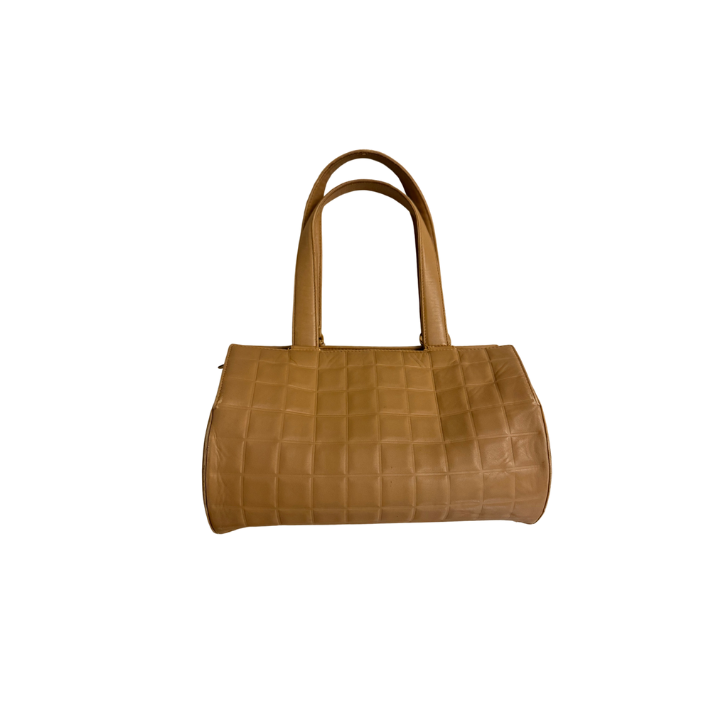 Chanel Beige Quilted Chocolate Bar Bag